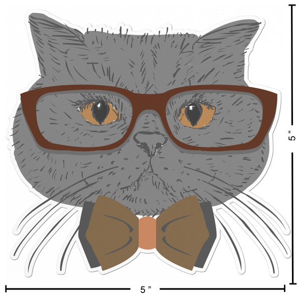 Hipster Cats Custom Shape Iron On Patches - L - APPROVAL