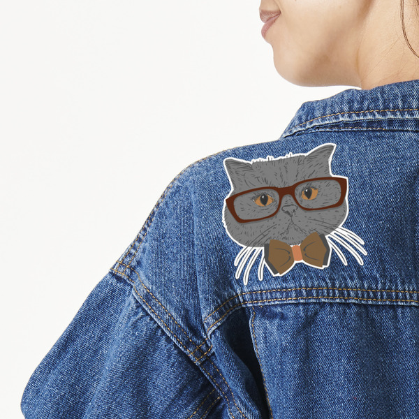 Custom Hipster Cats Twill Iron On Patch - Custom Shape - Large - Set of 4
