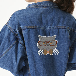 Hipster Cats Twill Iron On Patch - Custom Shape - X-Large - Set of 4