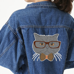 Hipster Cats Twill Iron On Patch - Custom Shape - 2XL - Set of 4