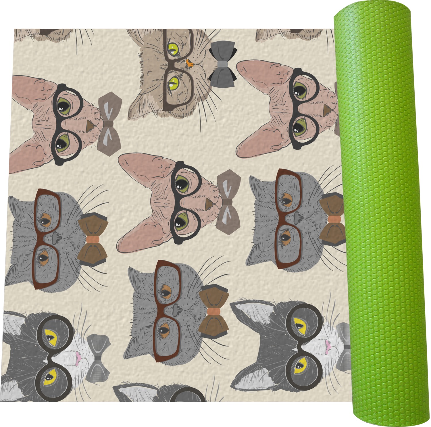 Hipster Cats Yoga Mat (Personalized) - YouCustomizeIt