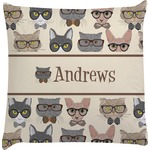 Hipster Cats Decorative Pillow Case (Personalized)