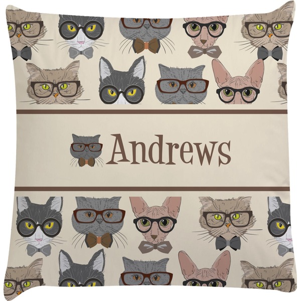 Custom Hipster Cats Decorative Pillow Case (Personalized)