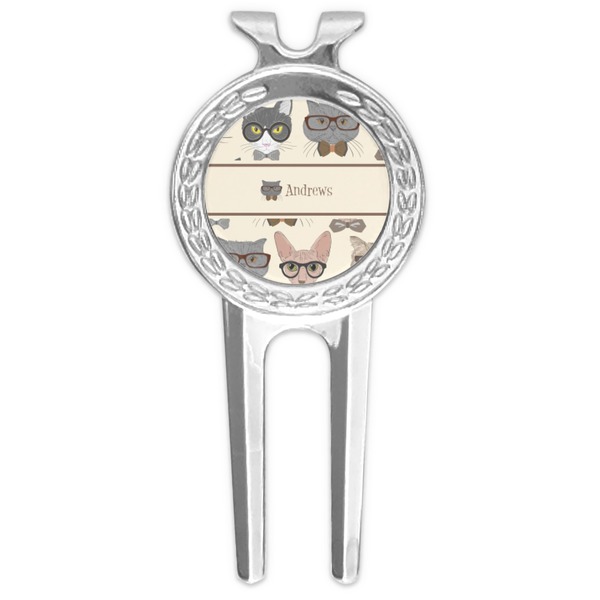 Custom Hipster Cats Golf Divot Tool & Ball Marker (Personalized)