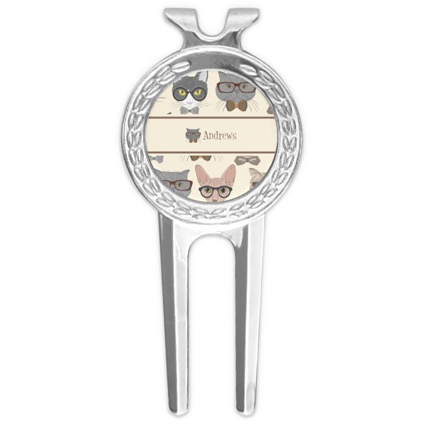 Custom Hipster Cats Golf Divot Tool & Ball Marker (Personalized)