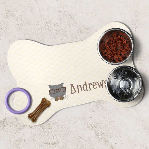 Hipster Cats Dog Bone Shaped Mat Lifestyle