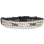 Hipster Cats Deluxe Dog Collar - Extra Large (16" to 27") (Personalized)