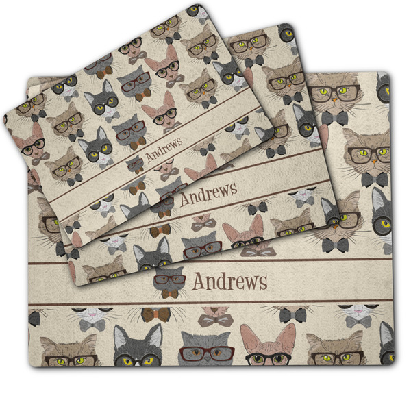 Hipster Cats Dog Food Mat - MAIN (sm, med, lrg)