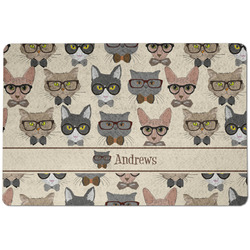 Hipster Cats Dog Food Mat w/ Name or Text