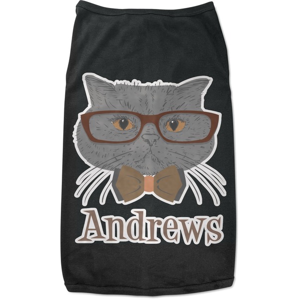 Custom Hipster Cats Black Pet Shirt - XL (Personalized)