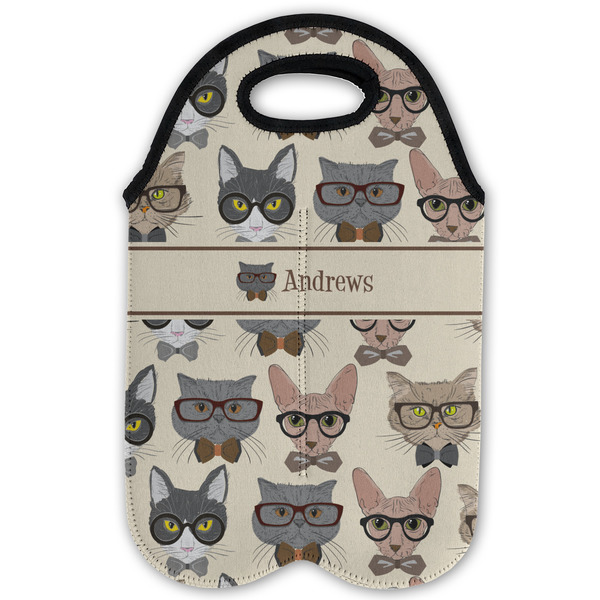 Hipster Cats Double Wine Tote - Flat (new)
