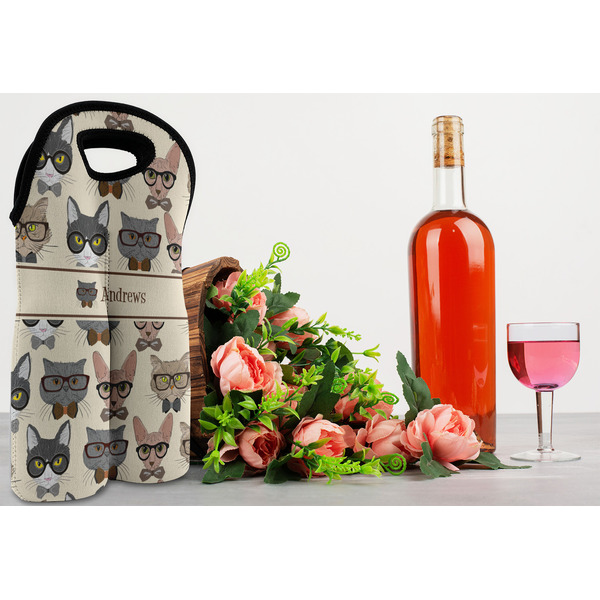 Hipster Cats Double Wine Tote - LIFESTYLE (new)