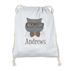 Hipster Cats Drawstring Backpack - Sweatshirt Fleece - Double Sided (Personalized)