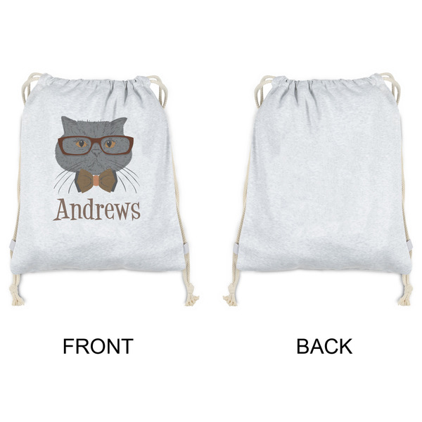 Hipster Cats Drawstring Backpacks - Sweatshirt Fleece - Single Sided - APPROVAL