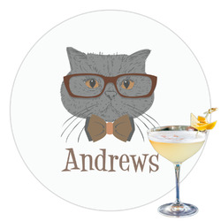Hipster Cats Printed Drink Topper - 3.5" (Personalized)