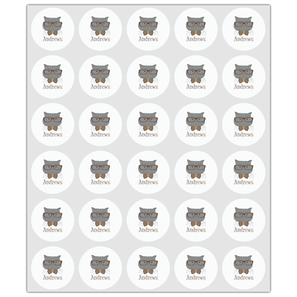 Hipster Cats Drink Topper - XSmall - Set of 30