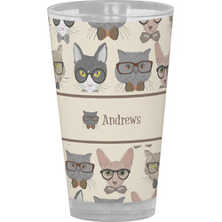 Hipster Cats Pint Glass - Full Color (Personalized)