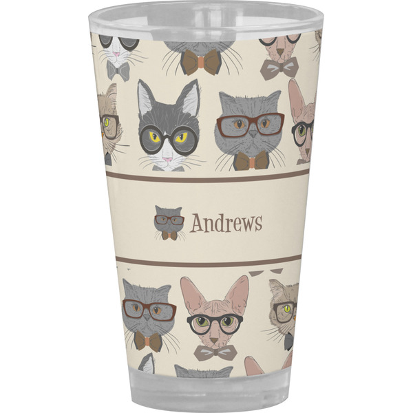 Custom Hipster Cats Pint Glass - Full Color (Personalized)