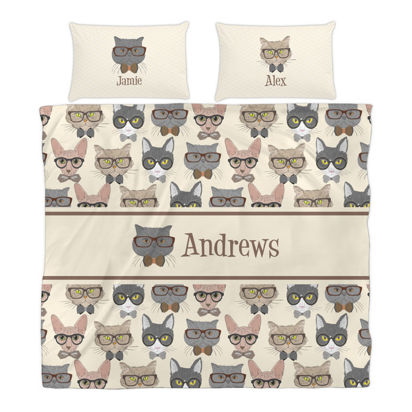 Hipster Cats Duvet Cover Set - King - Alt Approval