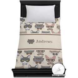 Hipster Cats Duvet Cover - Twin (Personalized)