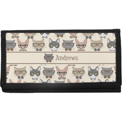 Hipster Cats Canvas Checkbook Cover (Personalized)