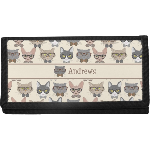 Custom Hipster Cats Canvas Checkbook Cover (Personalized)