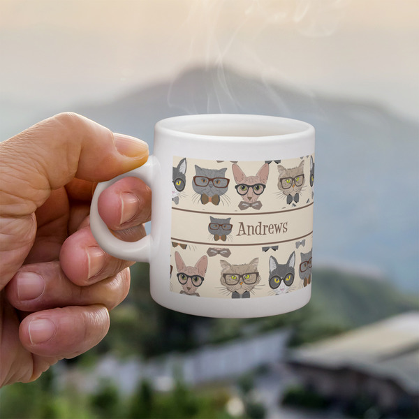 Custom Hipster Cats Single Shot Espresso Cup - Single (Personalized)