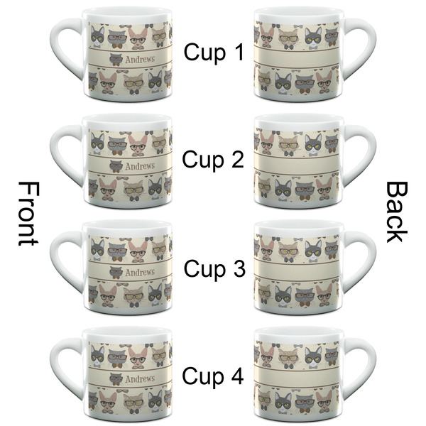 Hipster Cats Espresso Cup - 6oz (Double Shot Set of 4) APPROVAL
