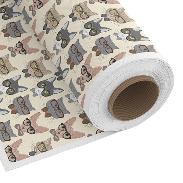 Custom Hipster Cats Fabric by the Yard - Spun Polyester Poplin