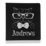 Hipster Cats Leather Binder - 1" - Black (Personalized)