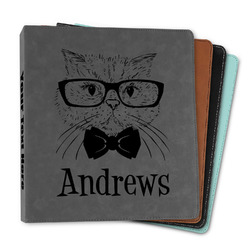 Hipster Cats Leather Binder - 1" (Personalized)