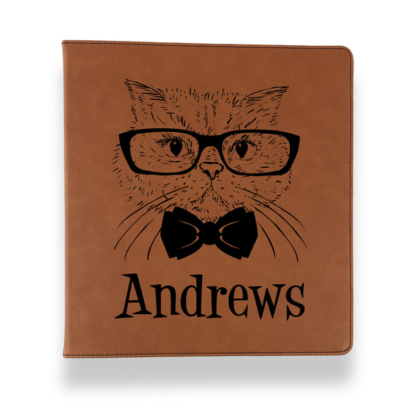 Custom Hipster Cats Leather Binder - 1" - Rawhide (Personalized)