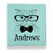 Hipster Cats Leather Binders - 1" - Teal - Front View