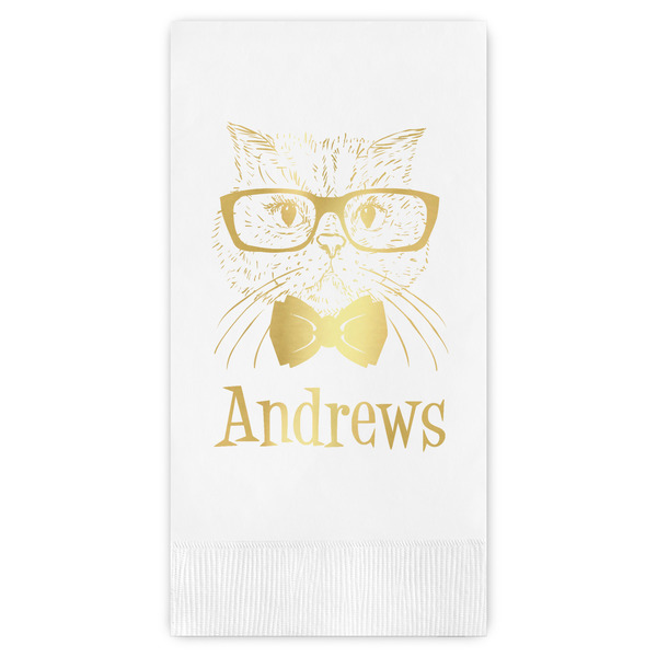 Custom Hipster Cats Guest Napkins - Foil Stamped (Personalized)