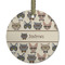 Hipster Cats Frosted Glass Ornament - Round