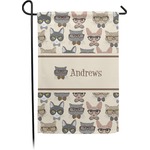 Hipster Cats Small Garden Flag - Double Sided w/ Name or Text