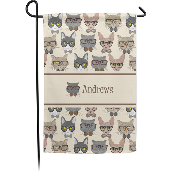 Custom Hipster Cats Small Garden Flag - Single Sided w/ Name or Text
