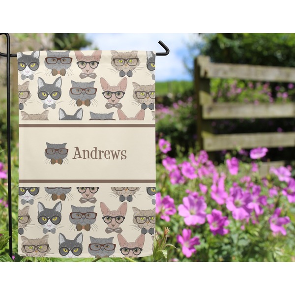 Hipster Cats Garden Flag - Outside In Flowers