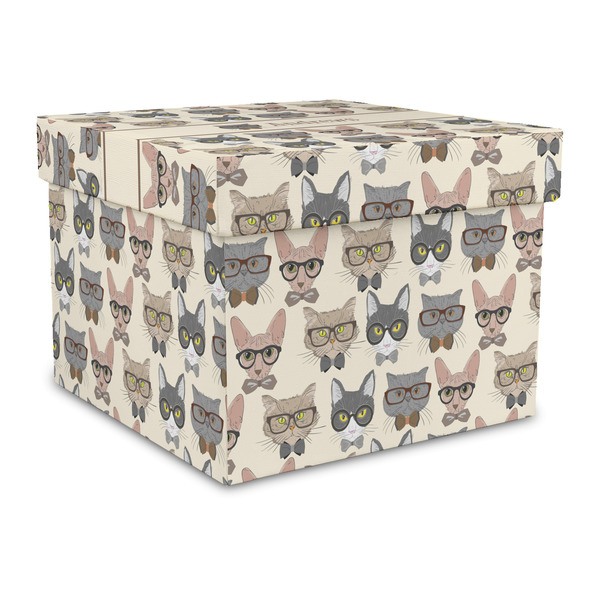 Custom Hipster Cats Gift Box with Lid - Canvas Wrapped - Large (Personalized)