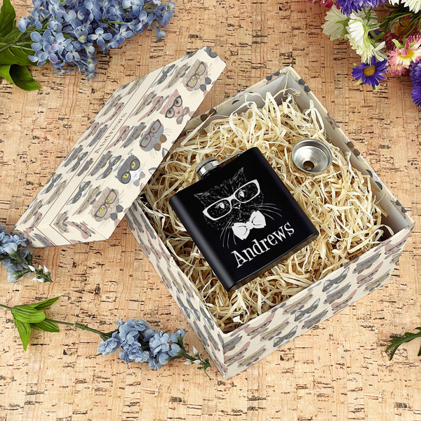 Hipster Cats Gift Boxes with Lid - Canvas Wrapped - Large - In Context