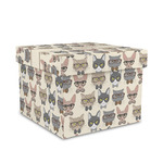 Hipster Cats Gift Box with Lid - Canvas Wrapped - Medium (Personalized)