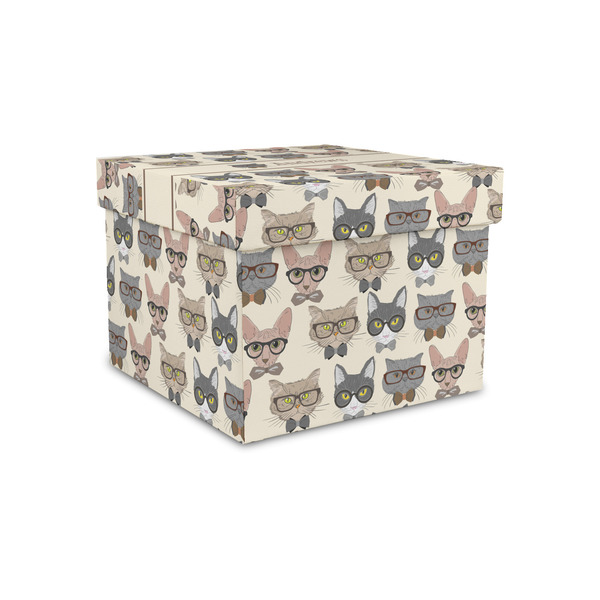 Hipster Cats Gift Boxes with Lid - Canvas Wrapped - Small - Front/Main
