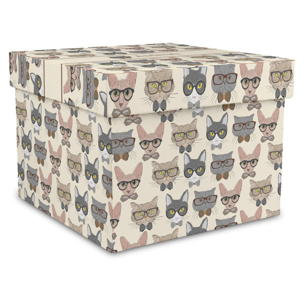 Custom Hipster Cats Gift Box with Lid - Canvas Wrapped - X-Large (Personalized)