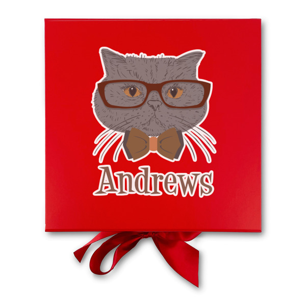 Hipster Cats Gift Boxes with Magnetic Lid - Red - Approval