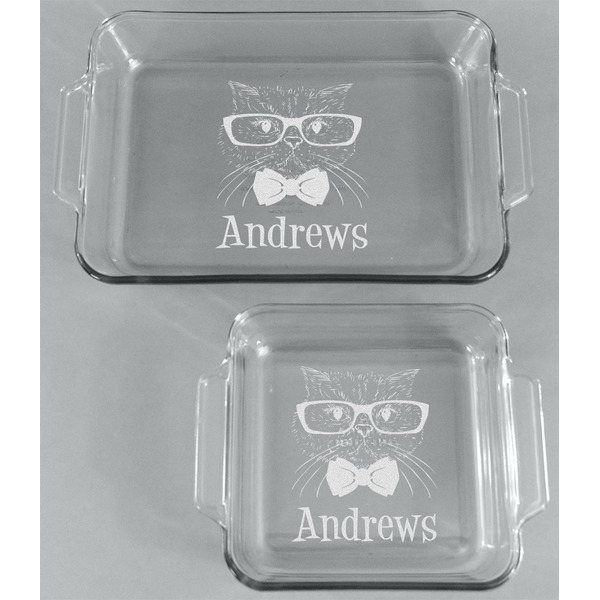 Hipster Cats Glass Baking Dish Set - FRONT