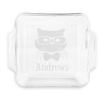Hipster Cats Glass Cake Dish with Truefit Lid - 8in x 8in (Personalized)