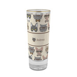 Hipster Cats 2 oz Shot Glass -  Glass with Gold Rim - Set of 4 (Personalized)