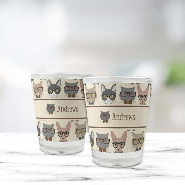 Hipster Cats Glass Shot Glass - Standard - LIFESTYLE