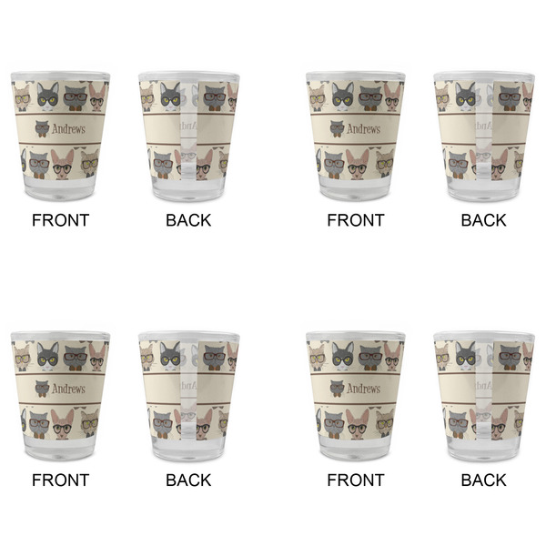 Hipster Cats Glass Shot Glass - Standard - Set of 4 - APPROVAL