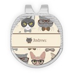 Hipster Cats Golf Ball Marker - Hat Clip - Silver